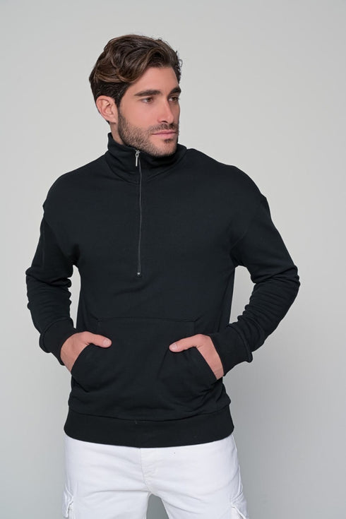 Half Zip Sweater In Black