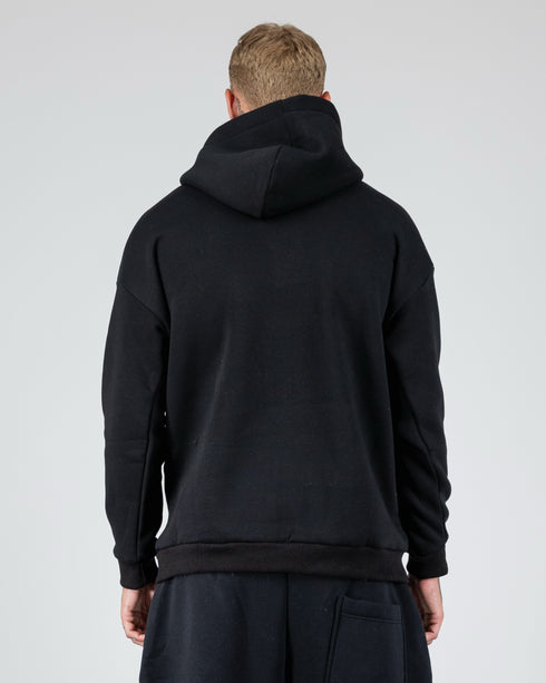 Hoodie With Snaps In Black