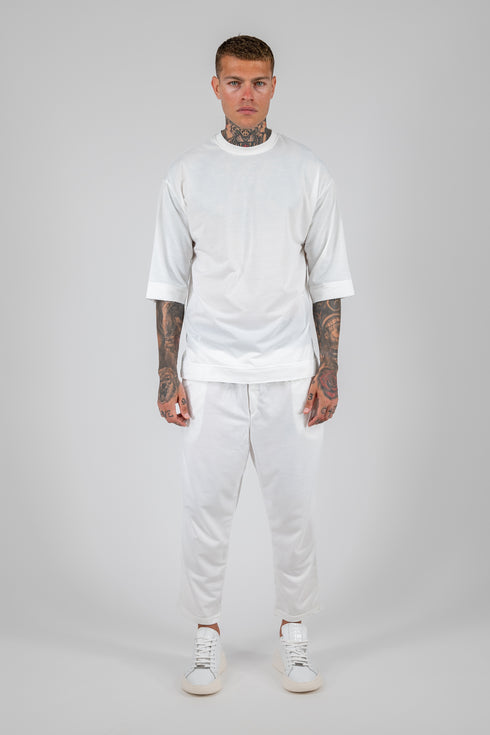 Set 3/4 T-shirt With Japanese Pants In White