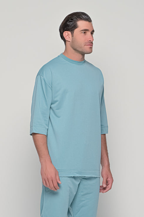 Set 3/4 T-shirt With Japanese Pants In Blue