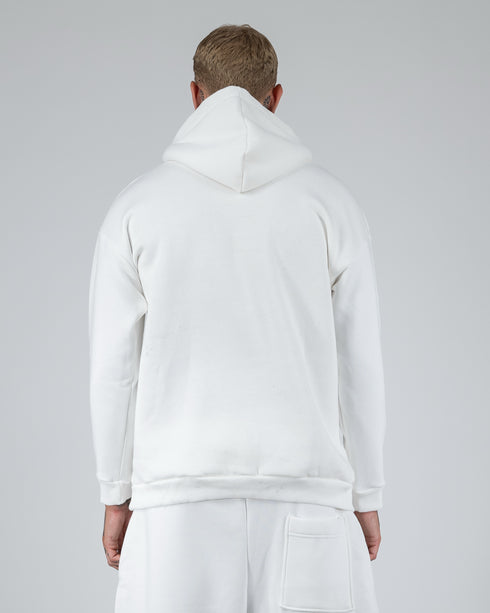 Hoodie With Snaps In White