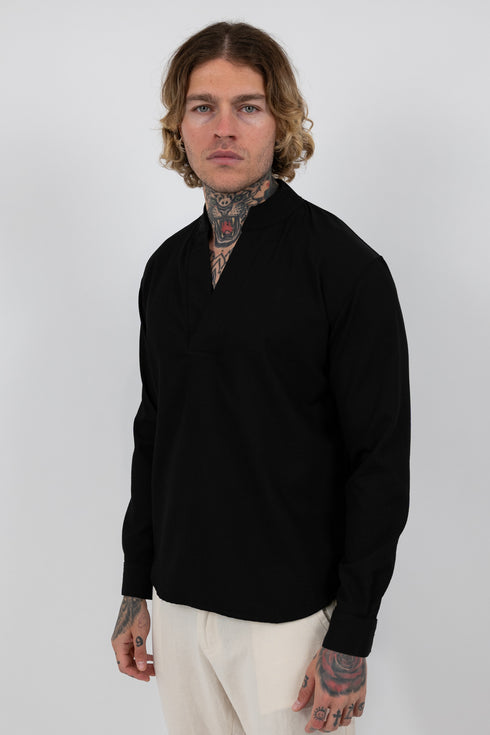 Mandarin Linen Shirt