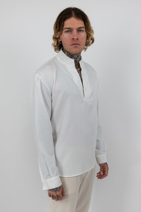 Mandarin Linen Shirt