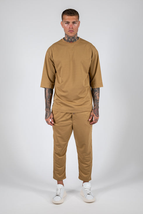 Set 3/4 T-shirt With Japanese Pants In Beige