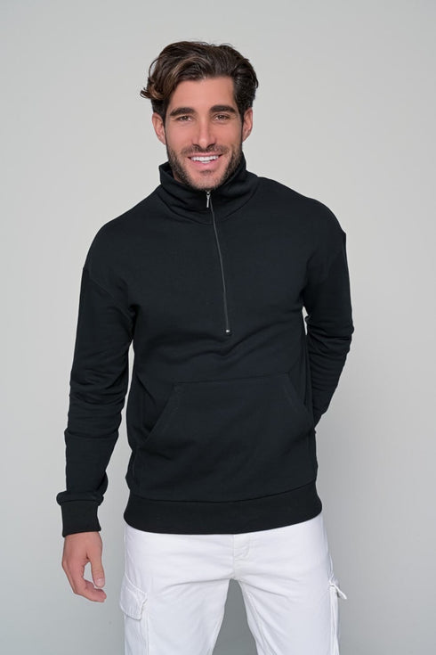 Half Zip Sweater In Black