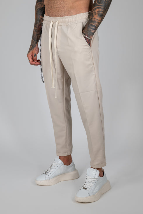 Pants With Chain In Beige