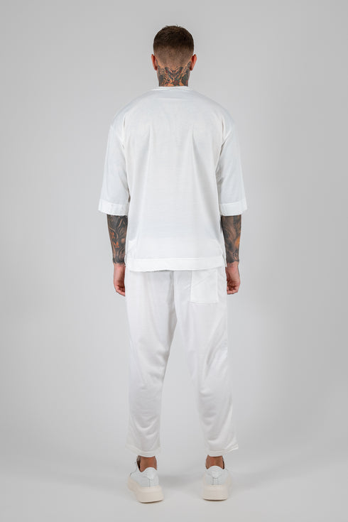 Set 3/4 T-shirt With Japanese Pants In White