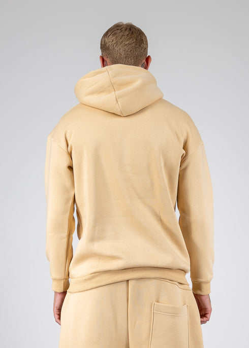 Hoodie With Snaps In Beige