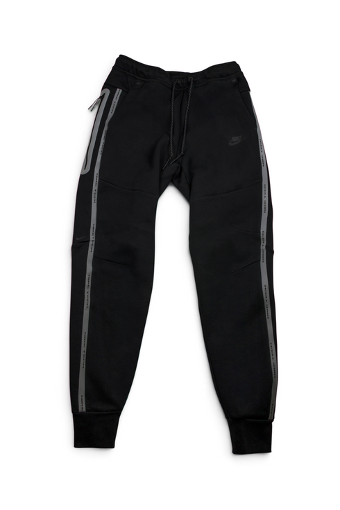 NIKE Tech Fleece Joggers Black White Reflective