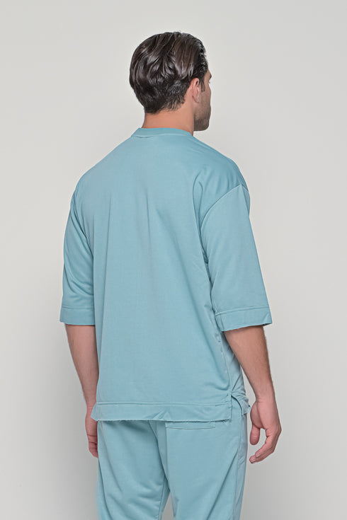 Set 3/4 T-shirt With Japanese Pants In Blue