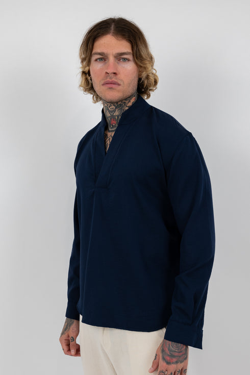 Mandarin Linen Shirt