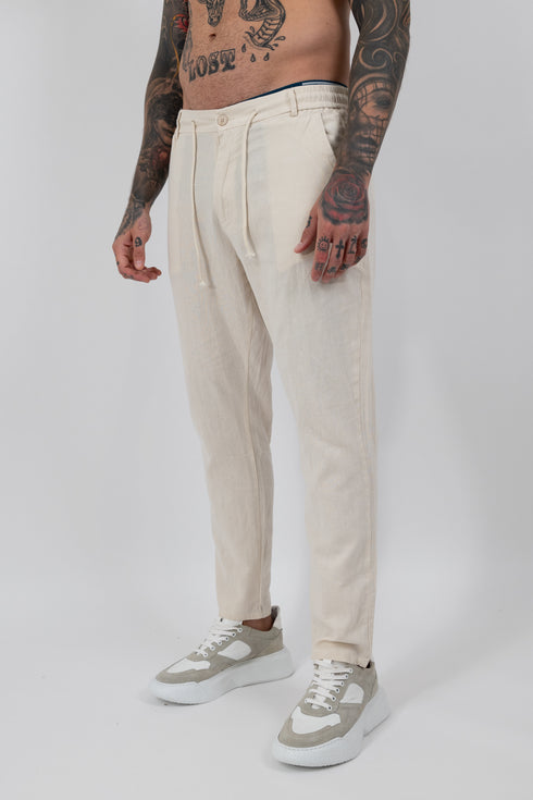 Natural Linen Relaxed Trousers