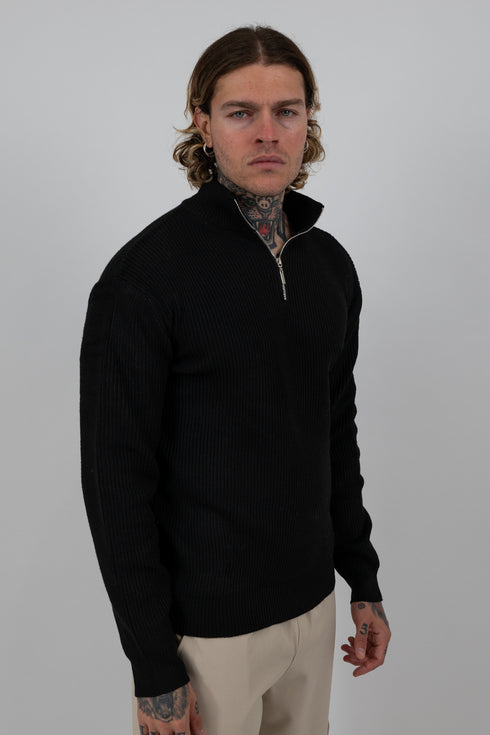 Half-Zip Ribbed Sweater J6916