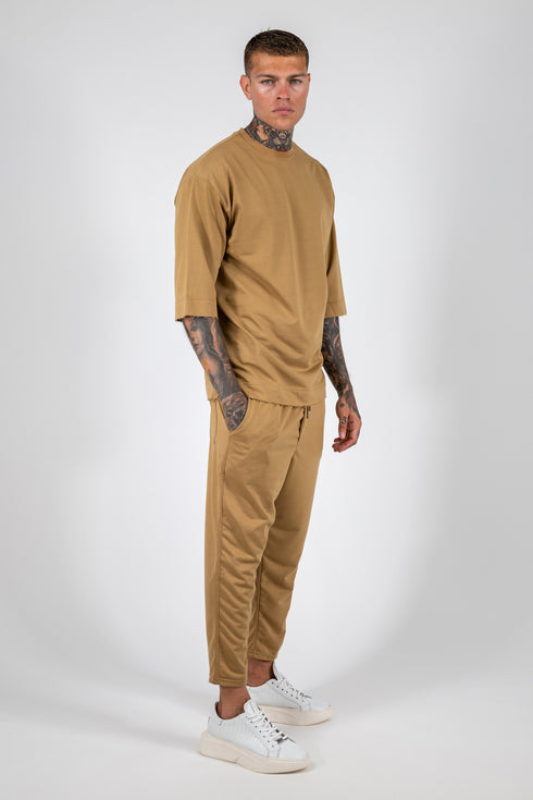 Set 3/4 T-shirt With Japanese Pants In Beige