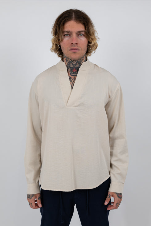 Mandarin Linen Shirt