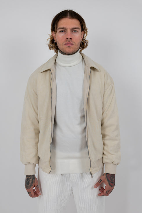 Ivory Suede Bomber