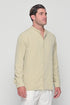 HIDDEN BUTTON MAO SHIRT IN BEIGE