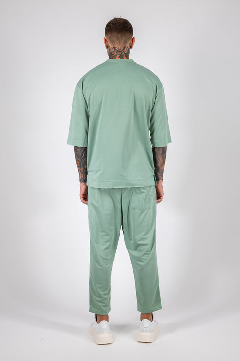 Set 3/4 T-shirt With Japanese Pants In Mint