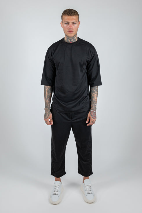 Set 3/4 T-shirt With Japanese Pants In Black