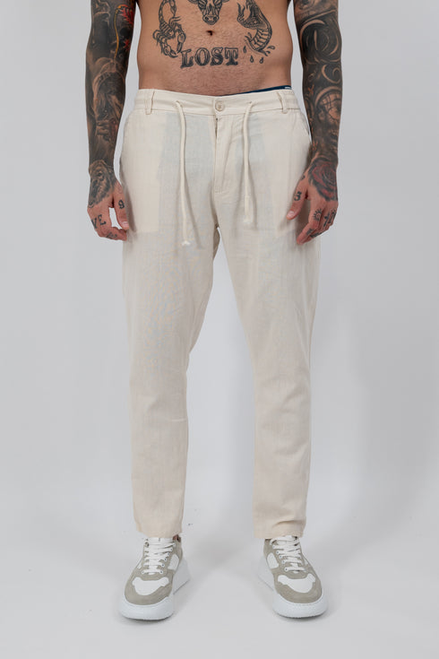 Natural Linen Relaxed Trousers