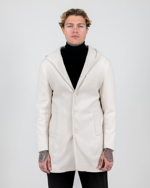 Hooded Coat In Ekru