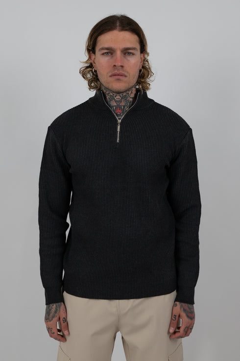 Half-Zip Ribbed Sweater J6916