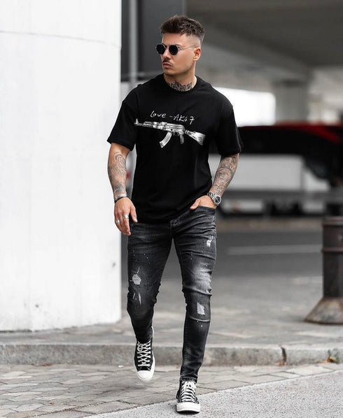 T-shirt Oversized Ak47 - Black