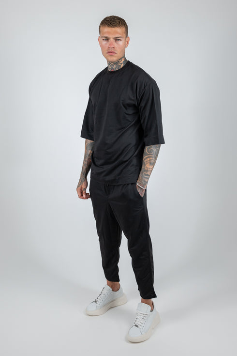 Set 3/4 T-shirt With Japanese Pants In Black