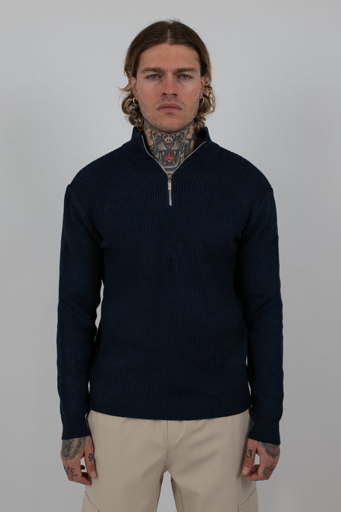 Half-Zip Ribbed Sweater J6916