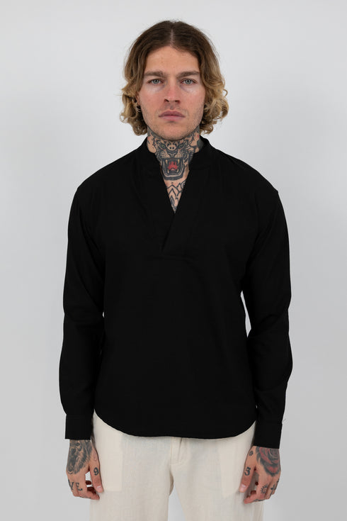 Mandarin Linen Shirt