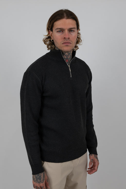 Half-Zip Ribbed Sweater J6916
