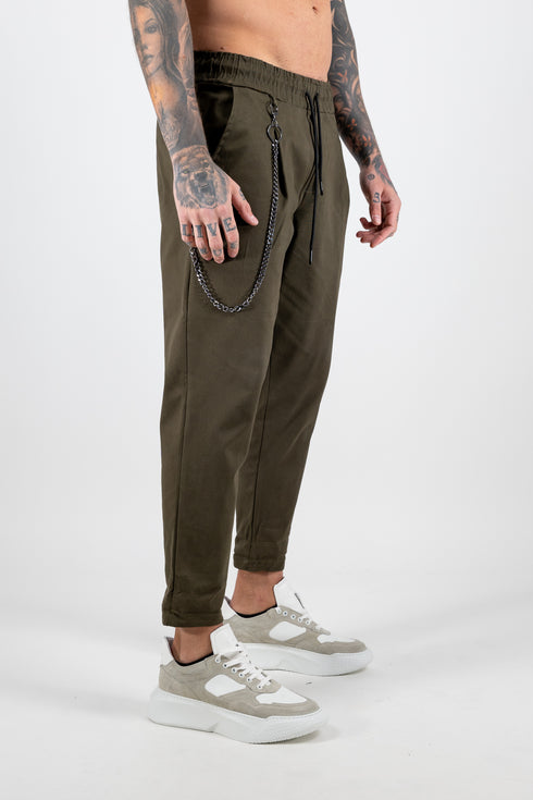 Pants With Chain In Chaki