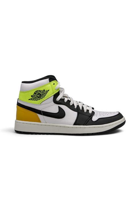 Jordan 1 Retro High G White University Gold Volt Black