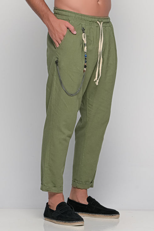 Linen Pants With Chain