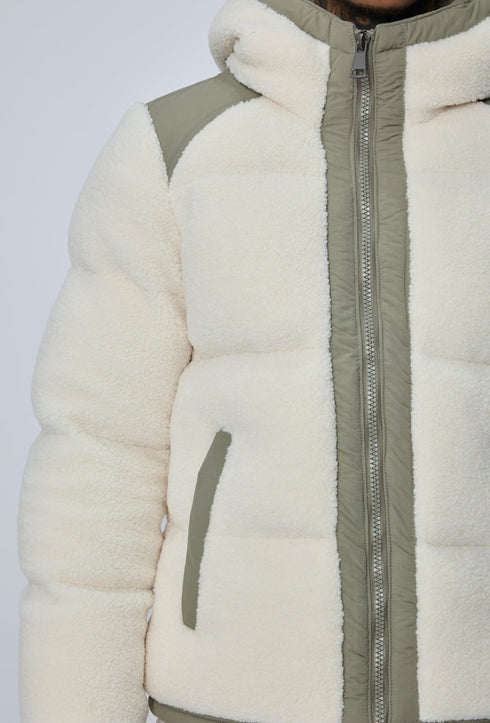 Men's Sherpa Puffer Jacket - λεπτομέρεια υφάσματος