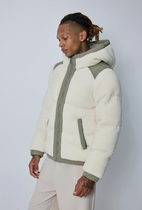 Men's Sherpa Puffer Jacket - πλάγια