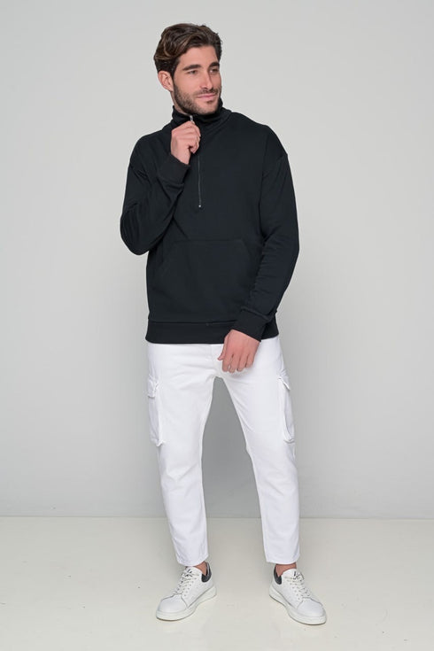 Half Zip Sweater In Black