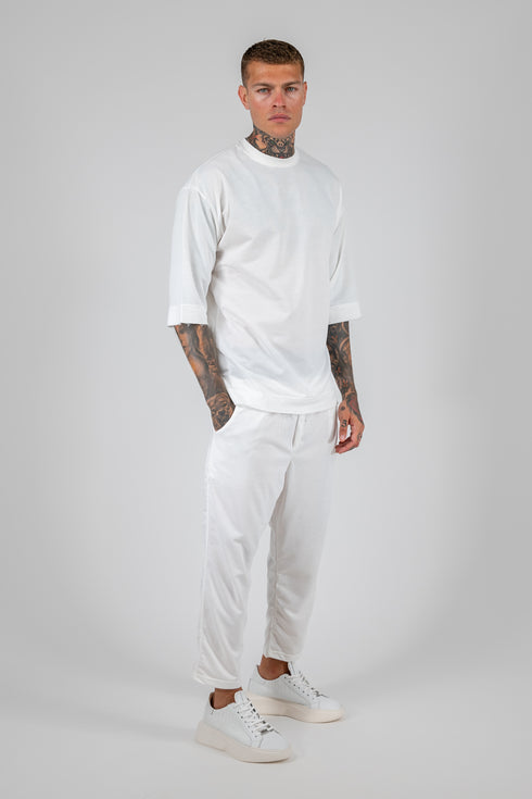 Set 3/4 T-shirt With Japanese Pants In White