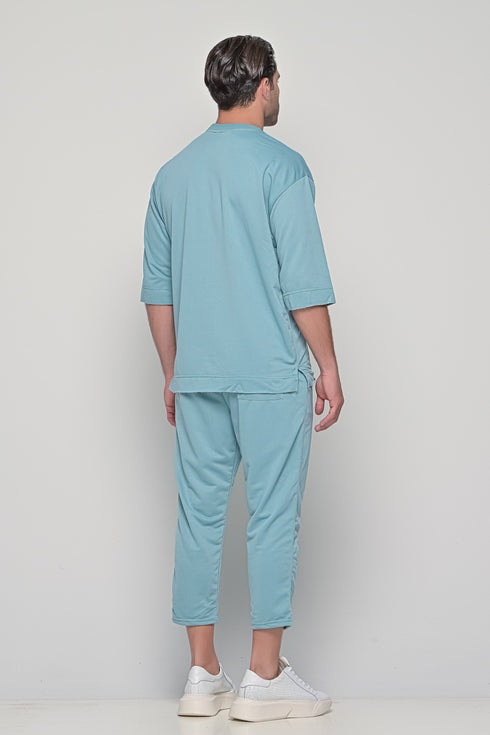 Set 3/4 T-shirt With Japanese Pants In Blue