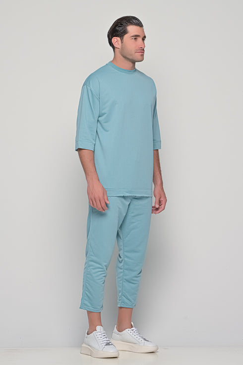 Set 3/4 T-shirt With Japanese Pants In Blue