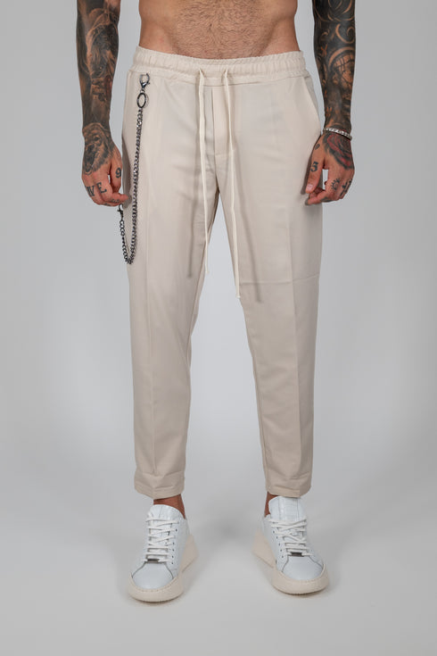 Pants With Chain In Beige