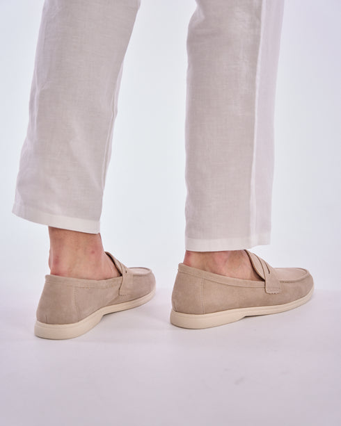 Suede Loafers In Beige