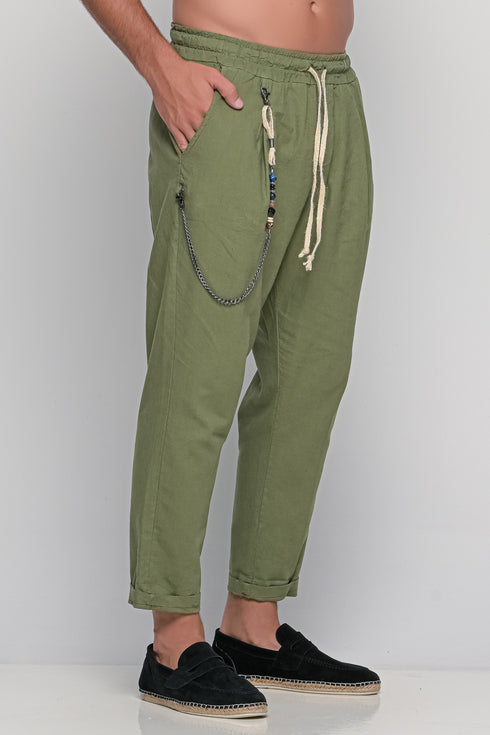 Linen Pants With Chain