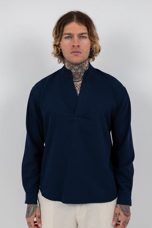 Mandarin Linen Shirt