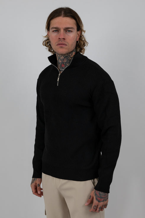 Half-Zip Ribbed Sweater J6916