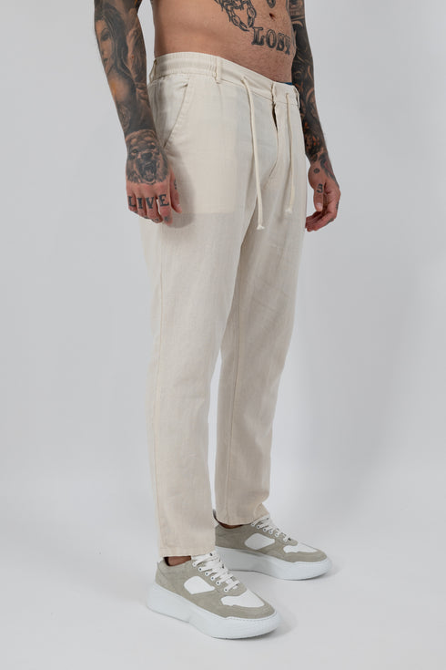 Natural Linen Relaxed Trousers