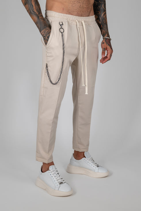 Pants With Chain In Beige