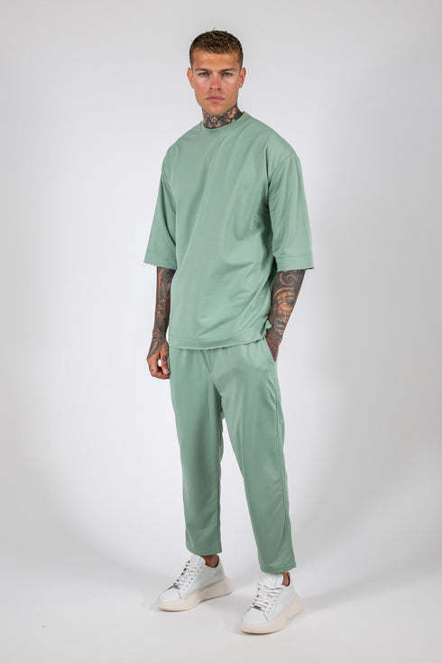 Set 3/4 T-shirt With Japanese Pants In Mint