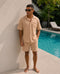 Set Oversized Linen Mallorca-Brown