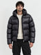 Shiny Quilted Hooded Puffer Jacket - μπροστά